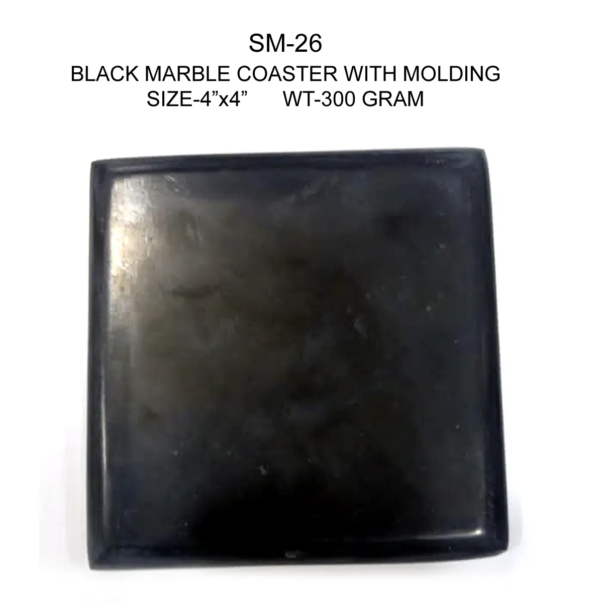 BLACK MARBLE COASTER WITH MOLDING